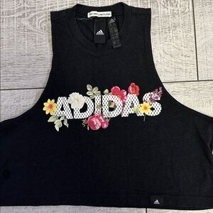 Adidas floral crop top